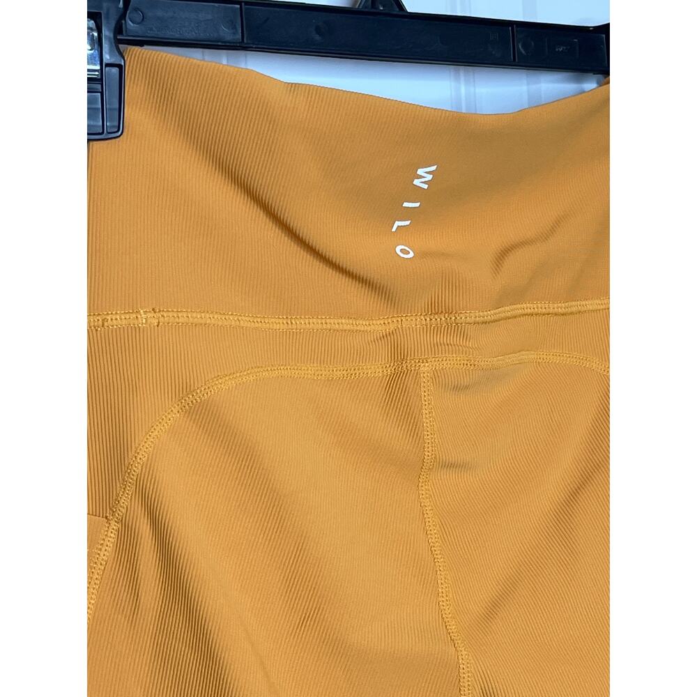 Wilo the Label Small Mustard Yellow Ribbed Ankle Leggings - Picture 3 of 7